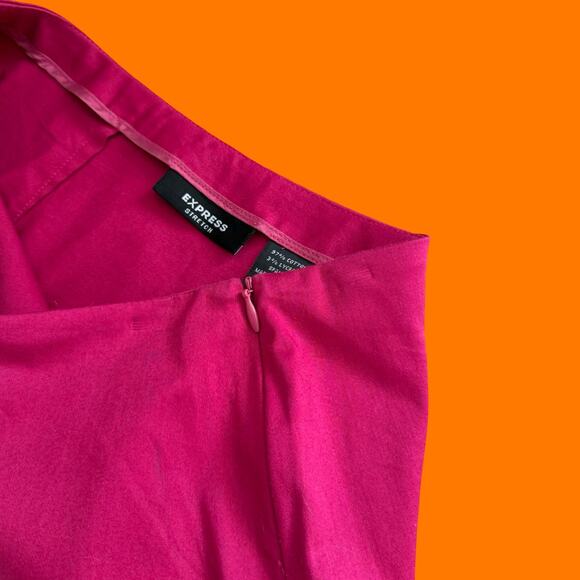 00's vintage dark pink y2k bodycon micro mini skirt Size 1/2 express - Picture 2 of 5